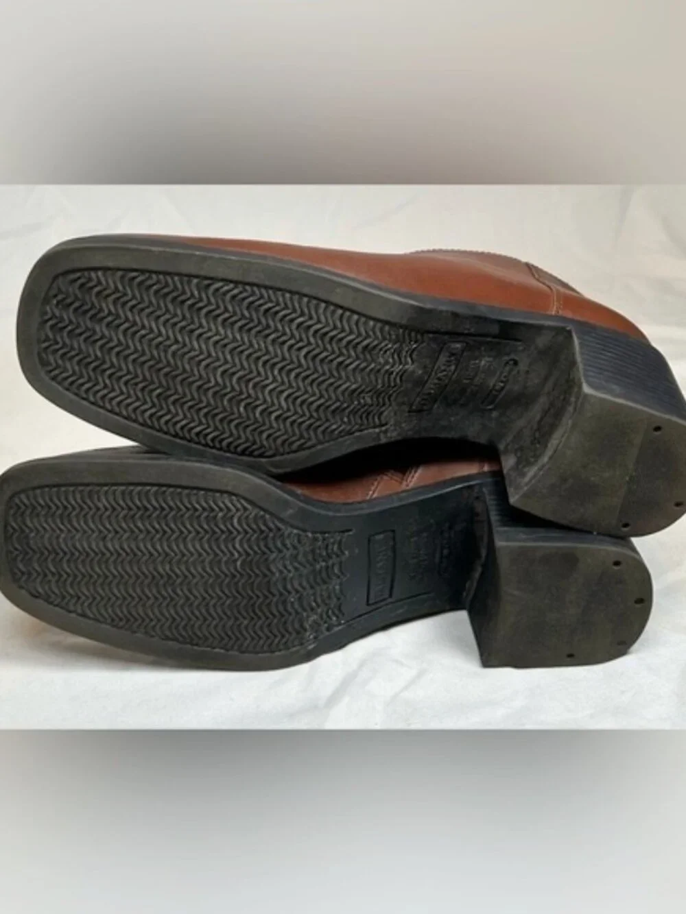 Vintage 90s Damiani Brown Leather Square Toe Zip Shooties Ankle Boots~8~